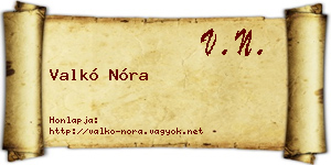 Valkó Nóra névjegykártya