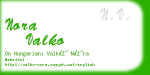 nora valko business card
